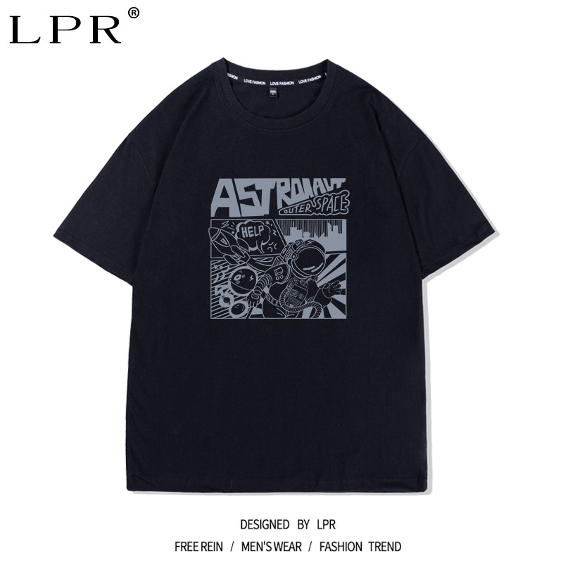 Astronaut Short Sleeve T-shirt Men Tide Brands Tide Ins Port Wind Pure Cotton Loose Summer Large Yard half sleeves Compassionate Blouse-Taobao