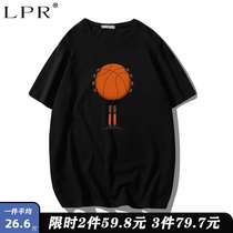 T-shirt mens short sleeve basketball sports Tide brand ins loose size cotton student shirt summer new clothes