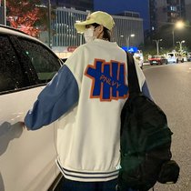 Baseball Uniform Male Korean version Trend Day Collision Color Jacket Design Sense little Loose Spring Autumn Couple Coats Chains Chains