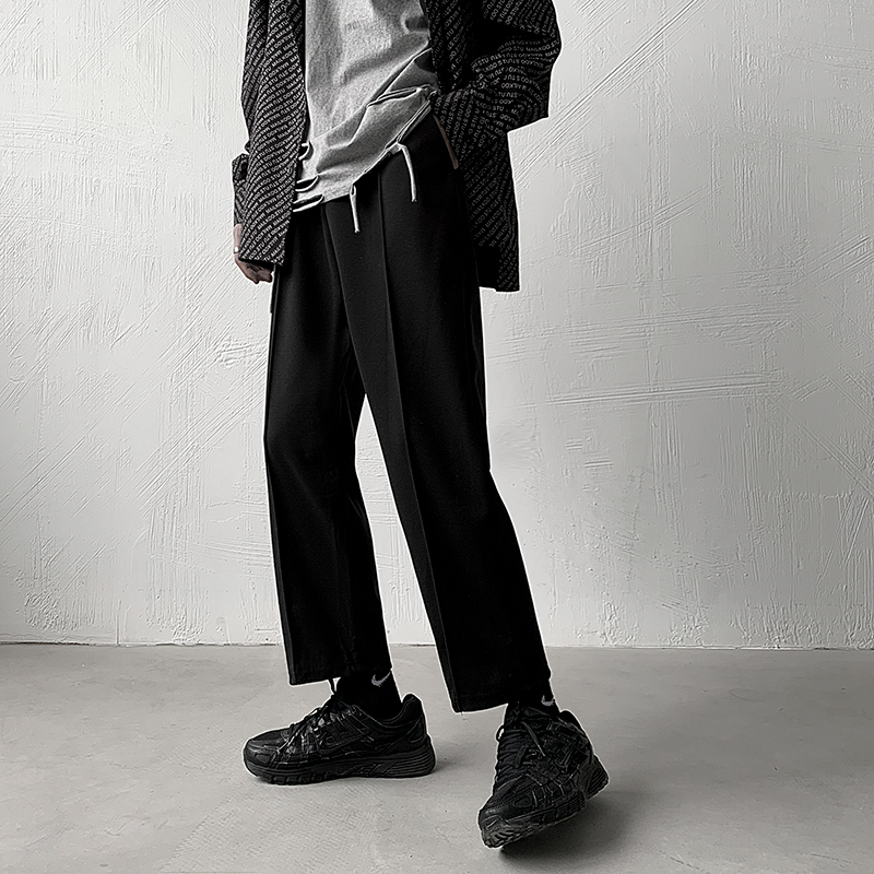 Pendant feeling Little Western pants Men's Spring Fall Port Wind-in-the-pants Ins Han version Trend Loose Straight Silo Western Dress Pants