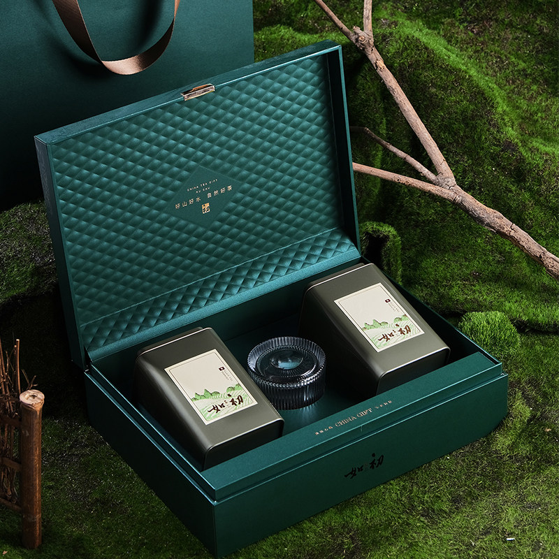 2022 high-end green tea Longjing Biluochun tea packaging box empty gift box loose tea tin gift box empty box