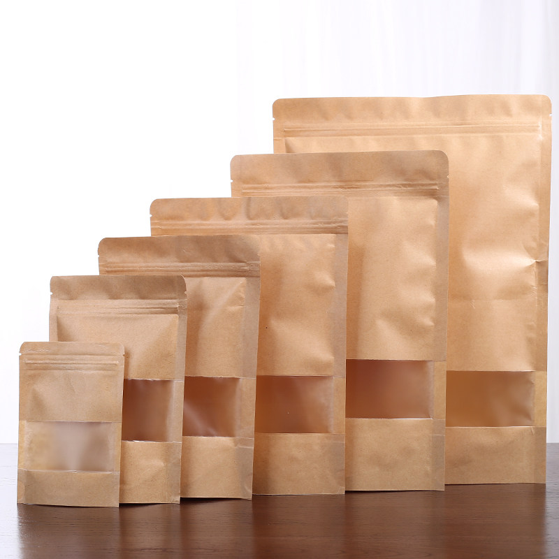 Kraft paper tea packaging bag moisture-proof storage sealed bag loose tea bag small half catty black tea custom ziplock bag