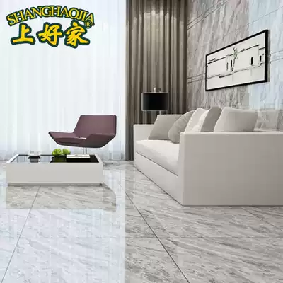 Gray all-body marble tile 800X800 living room bedroom floor tile non-slip floor tile background wall Van Gogh Gray