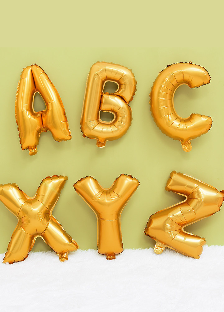 16 inch gold English alphabet aluminum film balloon Wedding celebration Birthday party Children's Day year-old decoration decoration
