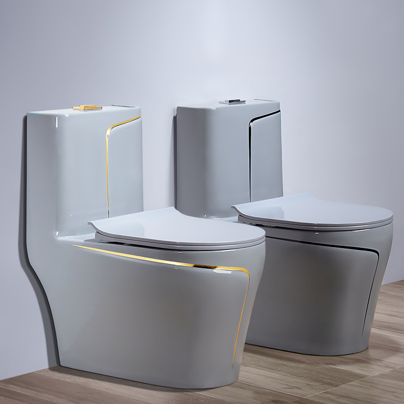 Mona Lisa Grey Light Lavish Home Flush Toilet Ceramic Makeup Room Siphoning Toilet Color Sitting Toilet