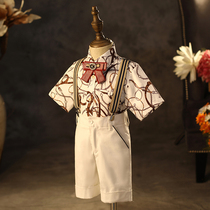Male babys birthday dress Inron Childrens birthday Feast small suit Shuai Boy Flower Boy Gentleman West Suit Suit Summer