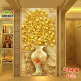 3D фон для входа на стену, самоклеящиеся обои, коридор, декоративная живопись, безрамная вертикальная наклейка на стену, наклейка на денежное дерево