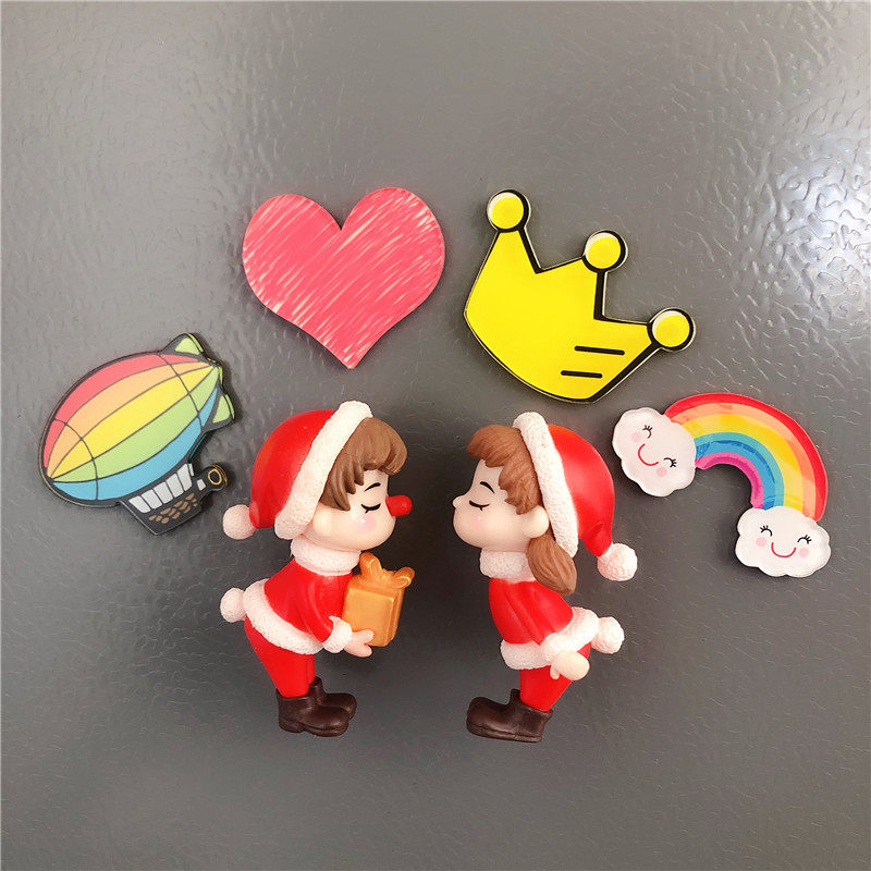 Christmas Lovers Cartoon Cartoon Cartoon Fridge With Magnetic Sticker Personality Cute Red Romantic Magnet Powerful Magnetic Sticker