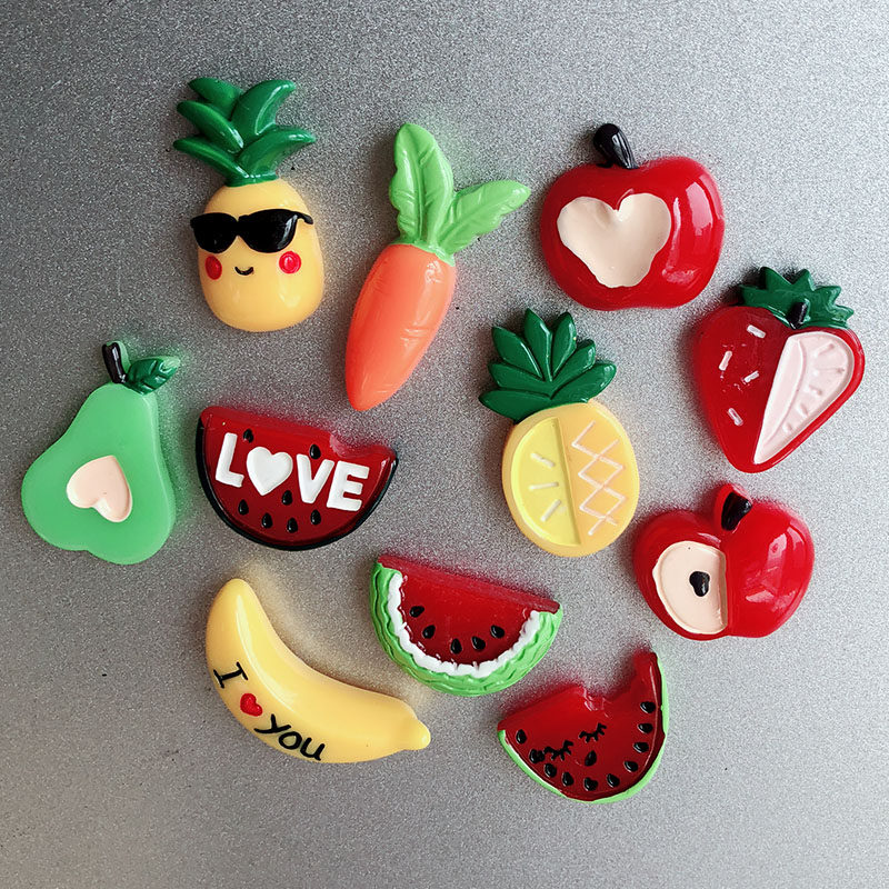 Fruit Material Fridge Sticker Magnet Decoration Suit Creative Cartoon Three-dimensional Cute Magnet Early message sticker