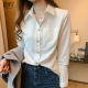 Autumn and spring thin shirts, white chiffon shirts, women's 2022 new shirts, fashionable Western-style European tops