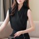 Short-sleeved t-shirt women's summer clothes 2022 new ins trendy foreign style short fashion sleeveless chiffon top clothes summer