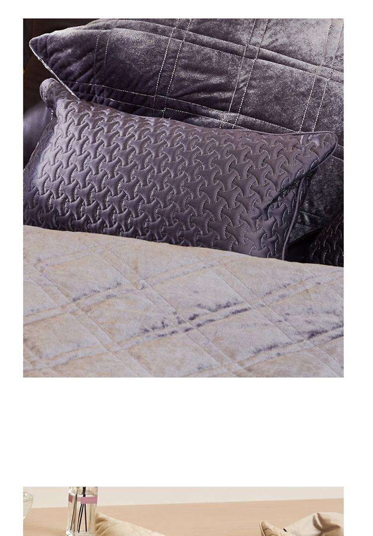 Cotton MECITY phong cách đơn giản thời trang nhung kết cấu chăn bông tấm đệm - Quilt Covers 	chăn phao 5 món