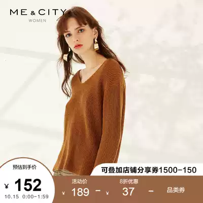 Wool blend MECITY female slim pullover light mature wind temperament pullover sweater base shirt long sleeve sweater women