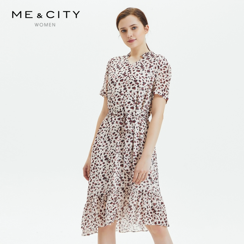 MECITY Women 2020 Mùa hè Thời trang mới Váy cổ chữ V không đều - váy đầm