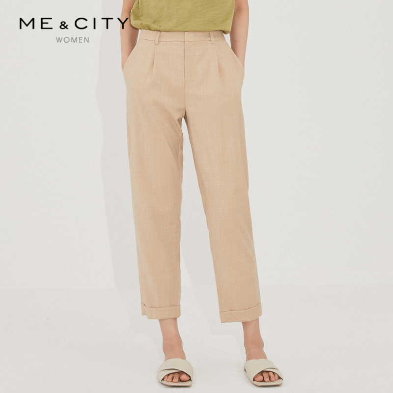 Mecity Women's New Mexico Female Frame Cone - shaped Pure Paint Nine - Mint Trouser Female 547571