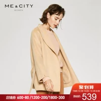 Poly | Wool MECITY Áo khoác nữ có cổ thắt lưng Thắt lưng hai mặt Áo khoác len áo dạ dáng dài nữ đẹp