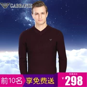 Áo len cashmere Chiamania nam mùa thu và mùa đông Áo len cashmere cổ chữ V mới cho nam