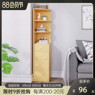 Corner shelf Floor-to-ceiling household corner bookcase Bedroom living room corner cabinet Triangle storage shelf Simple bookshelf