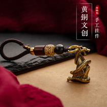 Zhuang Class Zodiac Zodiac Snake Gold Dollar Bao Brass Car Key Buckle Pendant handlebar piece waist Tangle Small Swing Piece