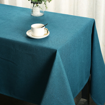 Advanced sense conference tablecloth rectangular coarse linen extended large solid color fabric tea table tablecloth office business exhibition