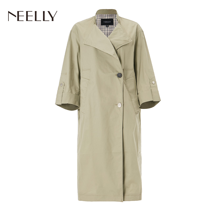 NEELLY NAYE Trench Coat WOMENS MID-LENGTH 2019 JACKET THU MỚI NHỎ CARD-MÀU CHIC PORT WIND-rút