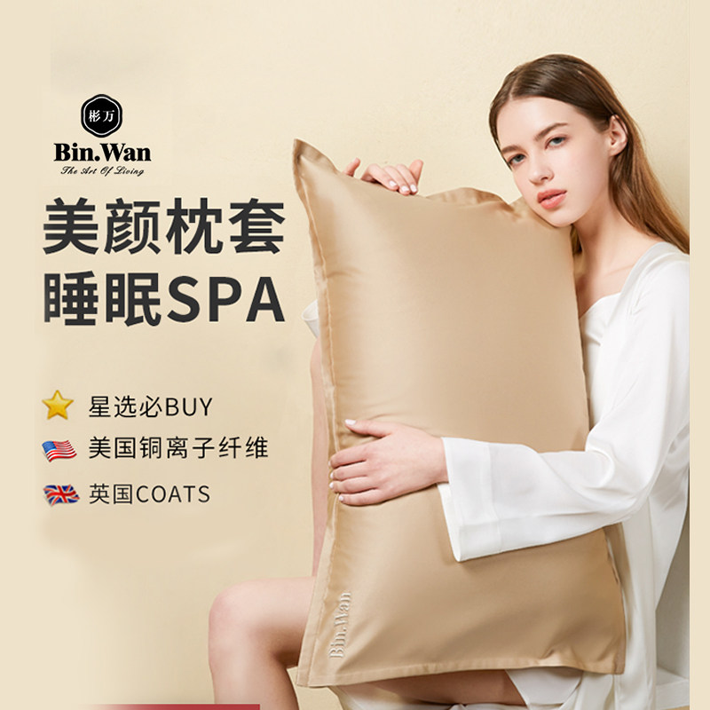 Binwan copper ion beauty pillow sleeve smooth single pillow sleeve autumn and winter pure pillow core sleeve