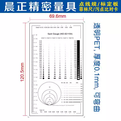 Point-line Gauge card Gauge contrast card area Gauge scratch circle diameter line width line thickness Spot Gauge