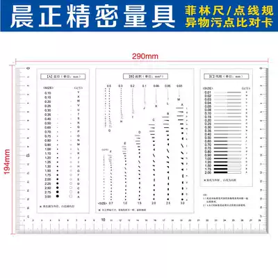 Point gauge gauge dot line gauge A4 stain gauge Caffilin ruler caliper gauge gauge gauge exterior quality inspection area gauge