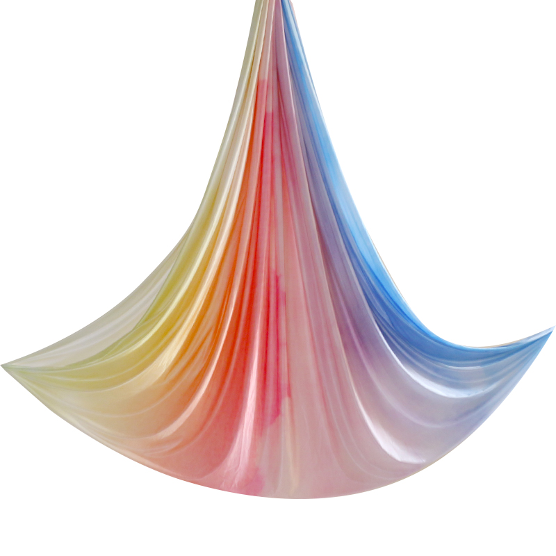 Ruiyao エアリアルヨガハンモック カラフルヨガスタジオ 高高度ヨガハンモック 家庭用サテンマイクロ弾性ロープストラップ