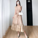 Miyake skirt women's 2023 summer new high-end pleated temperament fairy age-reducing tie waist waist A-line dress