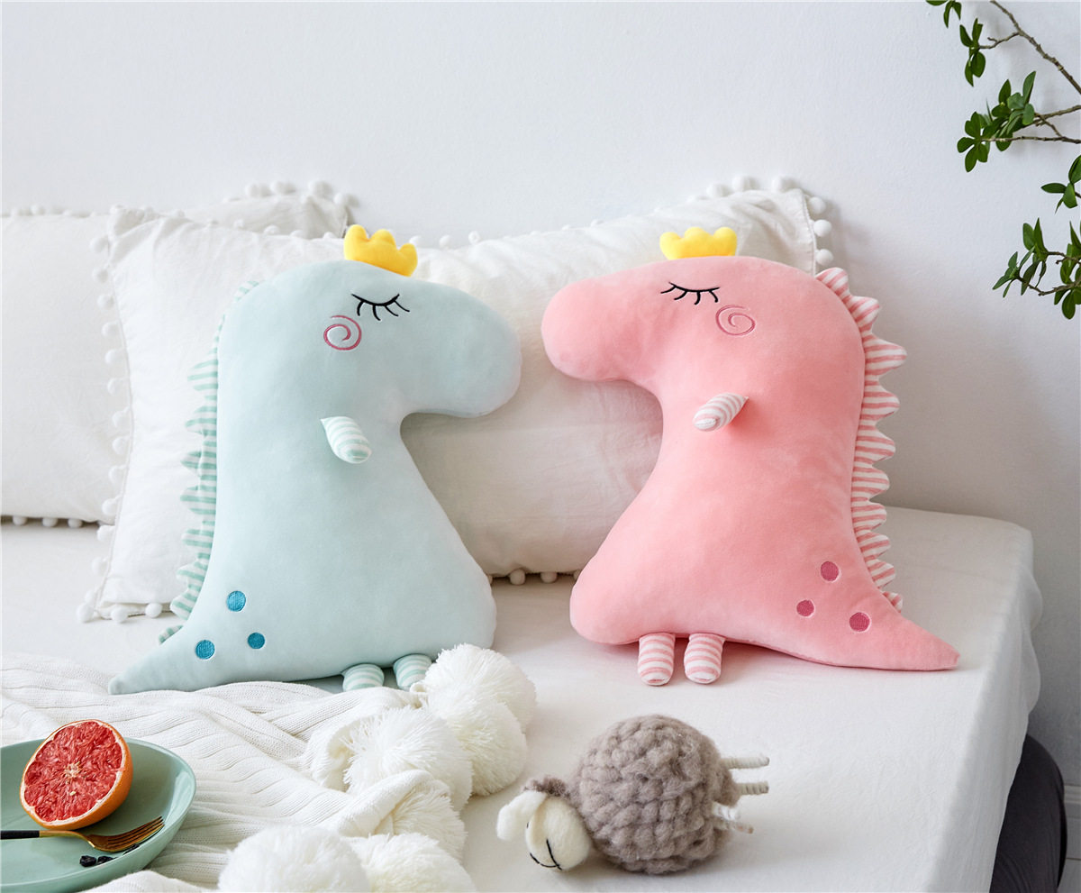 Korean in cute crown cocoa dinosaurs cushion dolls dolls