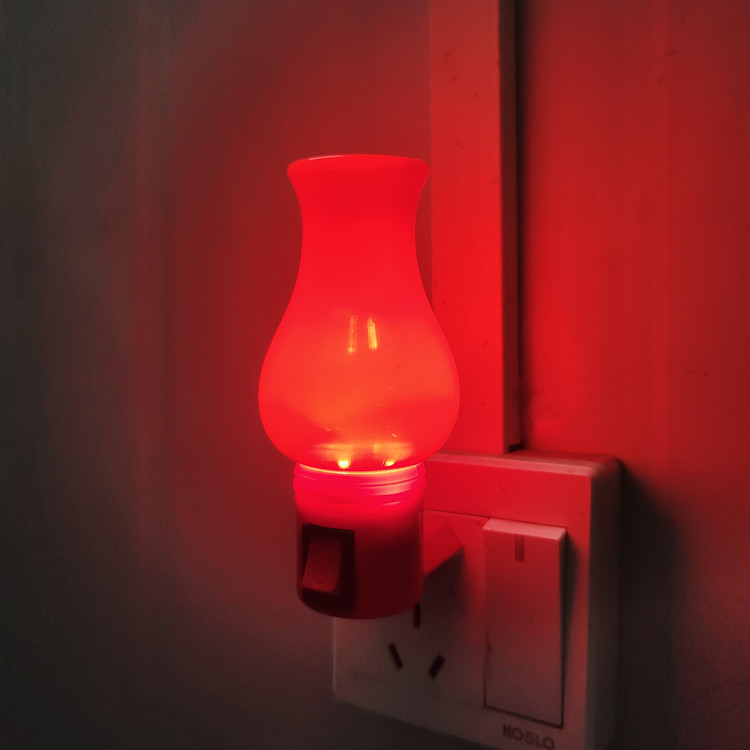 Red Night Light Jade Vase Led Wall Lamp Wedding Housewarming Everlasting Light Fortune-Attracting Red Lantern Bedside Lamp Hair Salon Lamp