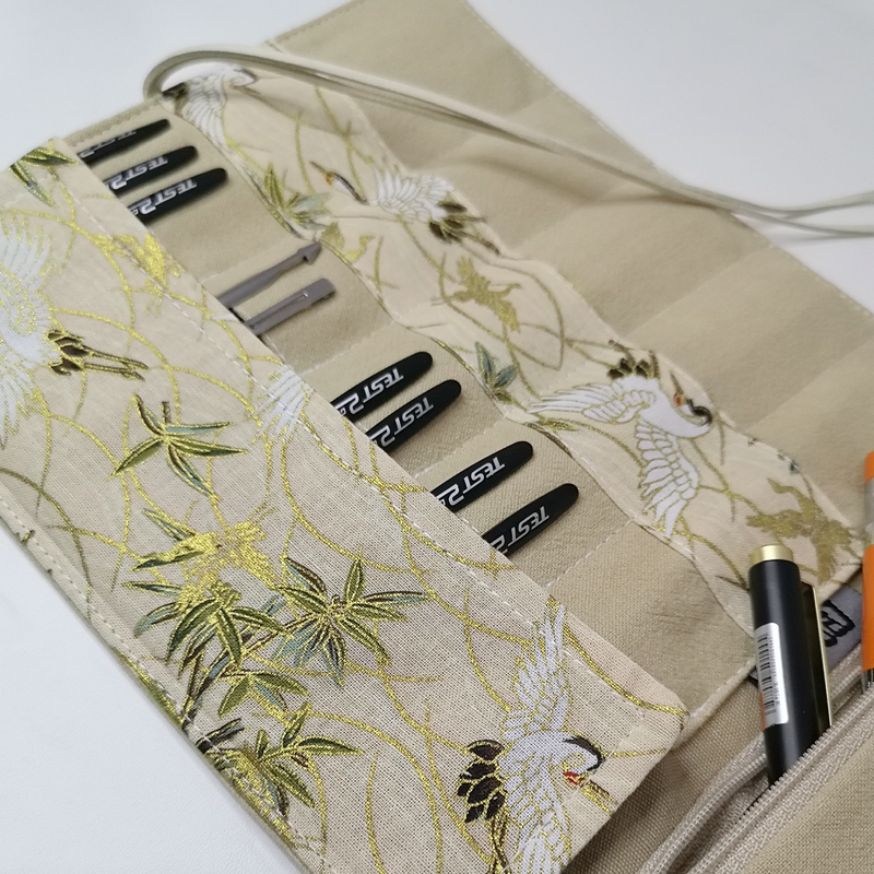 日式手工布艺笔帘卷笔插袋，文具控必入的古风收纳神器！