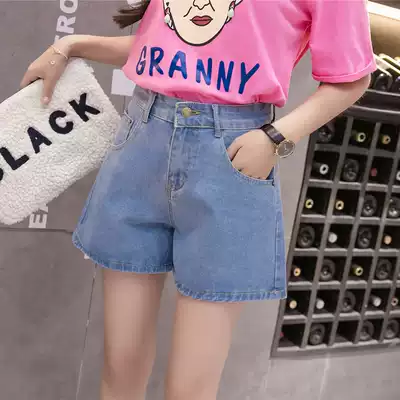 Retro Joker High Waist Slim Denim Shorts Women 2021 Summer Korean Casual Loose Wide Leg a Hot Pants Tide
