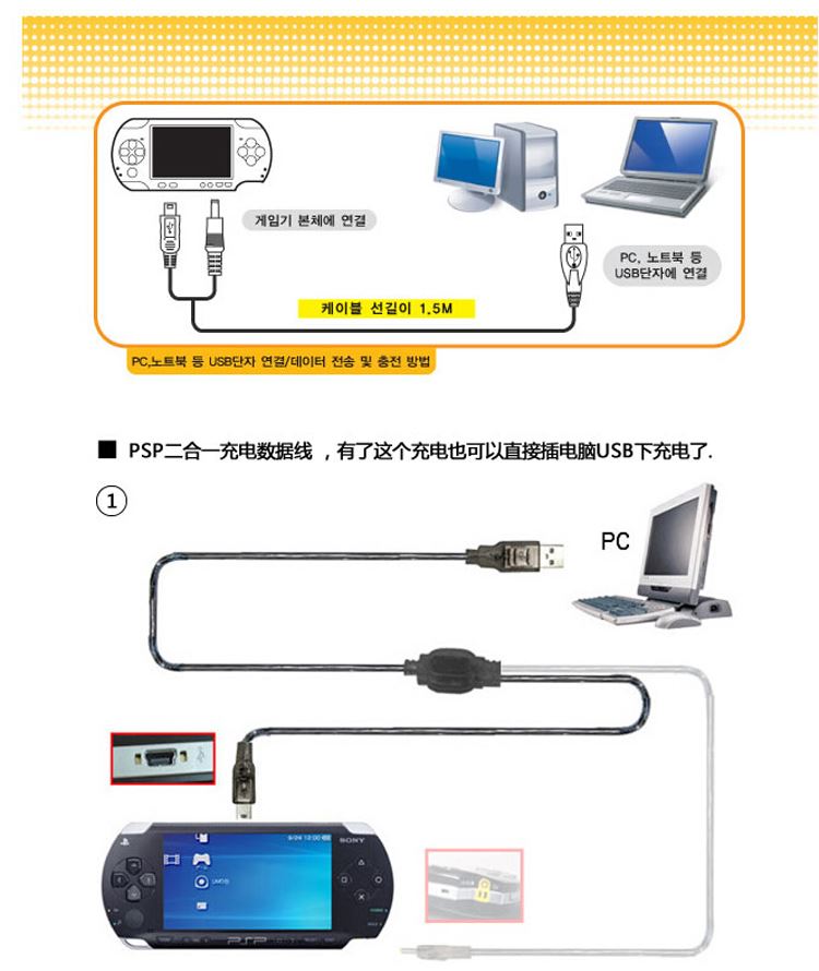 Dòng dữ liệu PSP1000 2000 3000 mới hai trong một dòng truyền dữ liệu máy tính sạc - PSP kết hợp máy game cầm tay psp