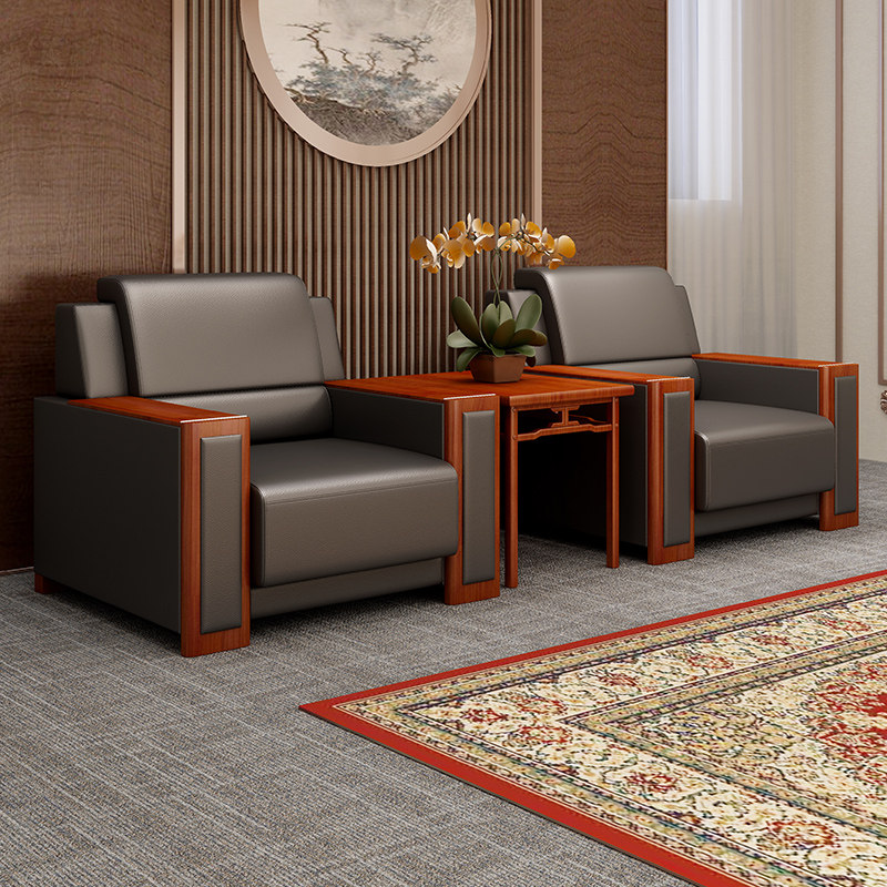 Business office sofa VIP room conference reception negotiation simple modern office single seat sofa coffee table combination