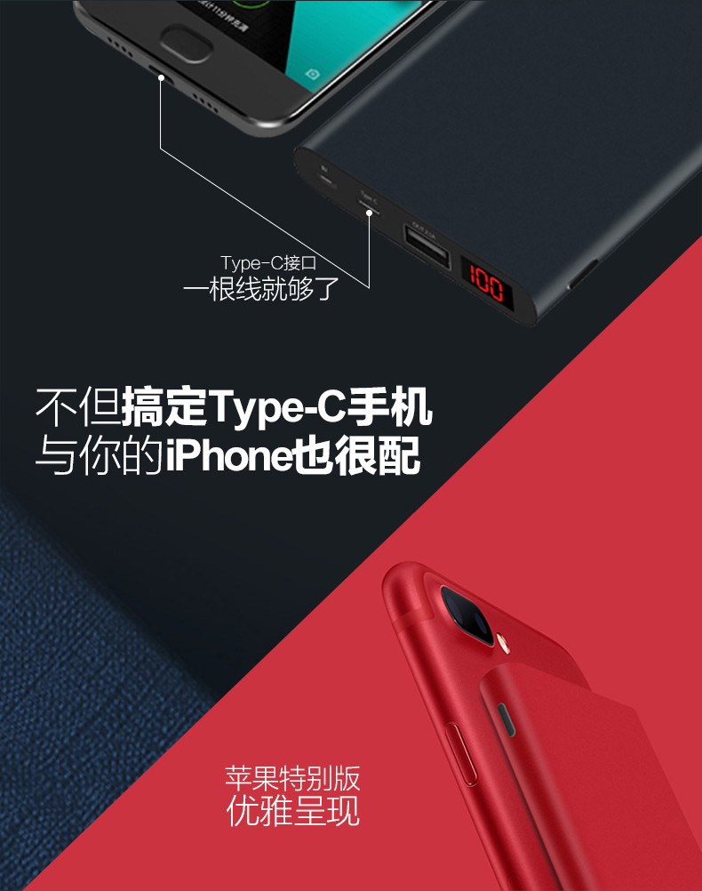 Aigo Patriot sạc kho báu 10000 mAh dung lượng lớn xách tay phổ nhanh sạc nhanh sạc điện thoại di động ào ạt kho báu điện Huawei giao diện loại c với màn hình LCD kỹ thuật số W100 - Ngân hàng điện thoại di động sạc dự phòng laptop