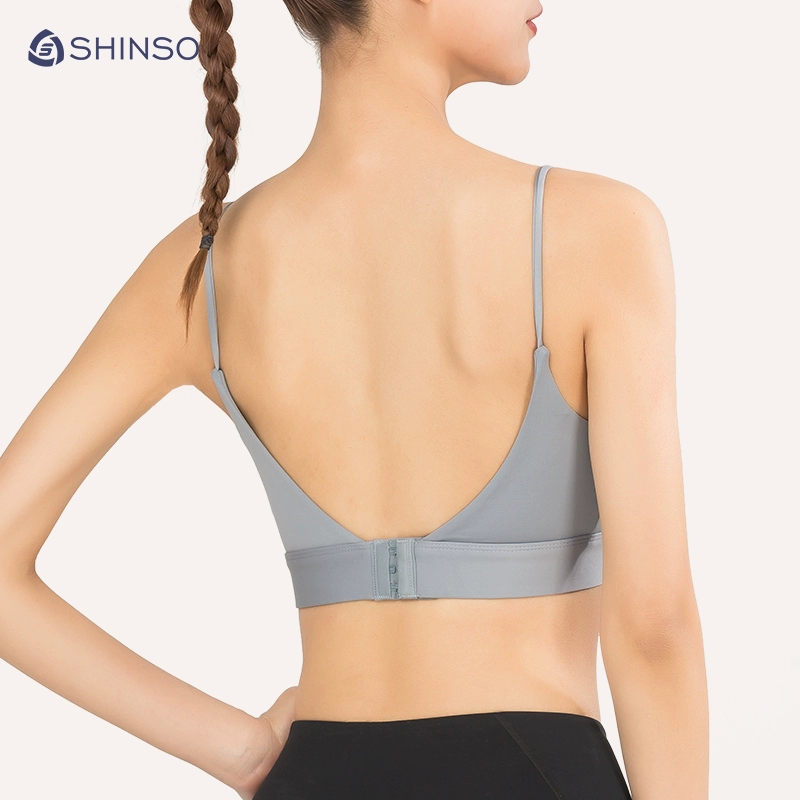 Tốc độ nhẹ SHINSO thắt lưng mỏng thể thao đồ lót phụ nữ vẻ đẹp trở lại yoga áo ngực thể dục mặc sling bra mùa hè mỏng phần - Đồ lót thể thao