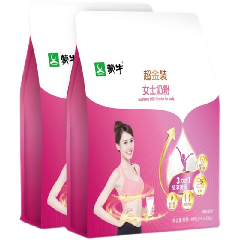 Monbull High Calcium High-speed Rail Light Lady Milk Powder 400g * 2 bags Adults Nutritional Breakfast Light Refreshment for adults