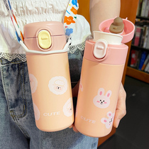 Japanese high value Student water Cup portable ins style simple childrens thermos cup 304 stainless steel cup children cute