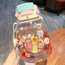 Summer Net red belly water cup large-capacity students high-value suction cup children cute children drink kettle portable