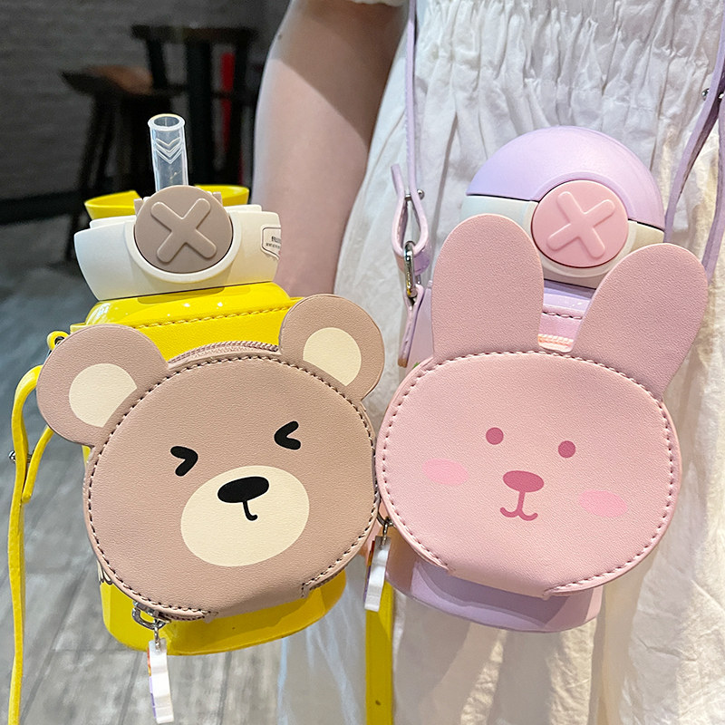 Children's insulated cup 316 FOOD GRADE KINDERGARTEN BABY DRINK WATER CUP WITH STRAW WATER CUP MEN AND WOMEN BABY KETTLE