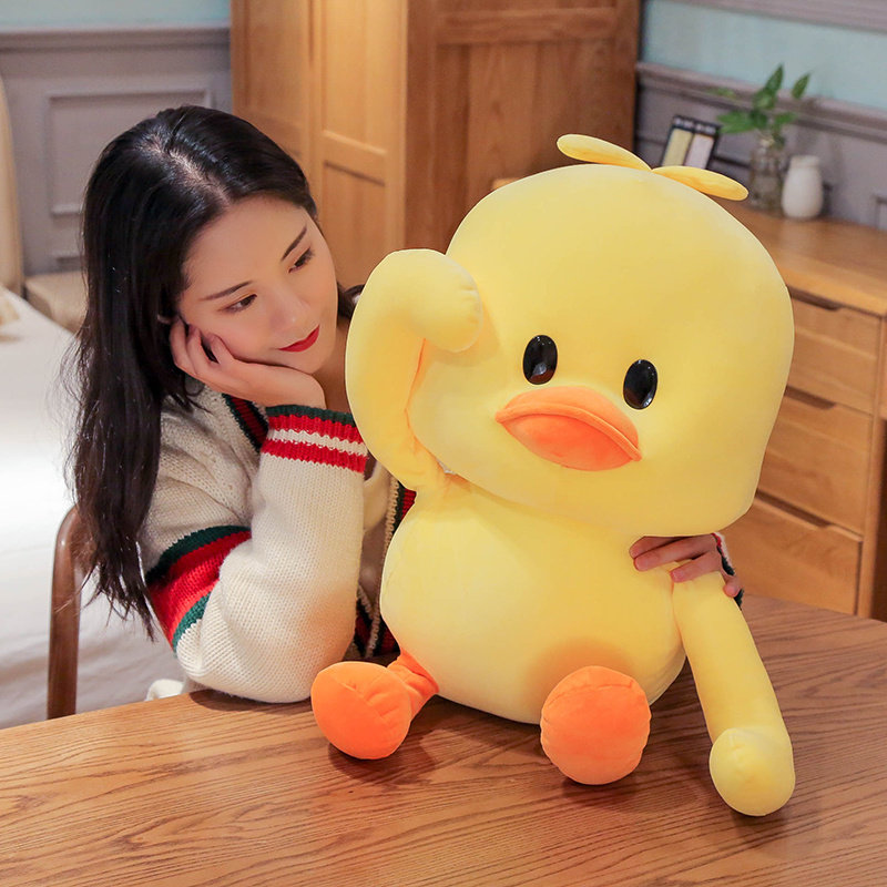 Plush toy small yellow duck paparazzi red humbling with the same Duck Cloth Doll Hug Pillow Big Cute Doll Girl