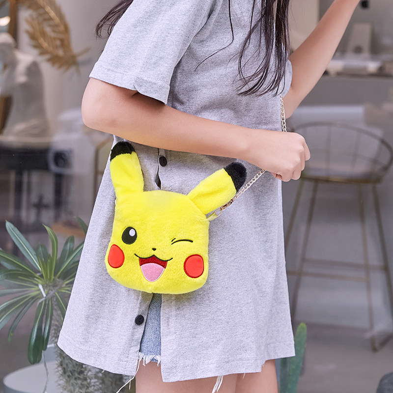 Genuine Leather Kachu Paparazzi Diagonal Satchel Day Ensemble Cartoon Great Detective Pendant Plush Toy Treasure Dreamlike Shoulder Bag