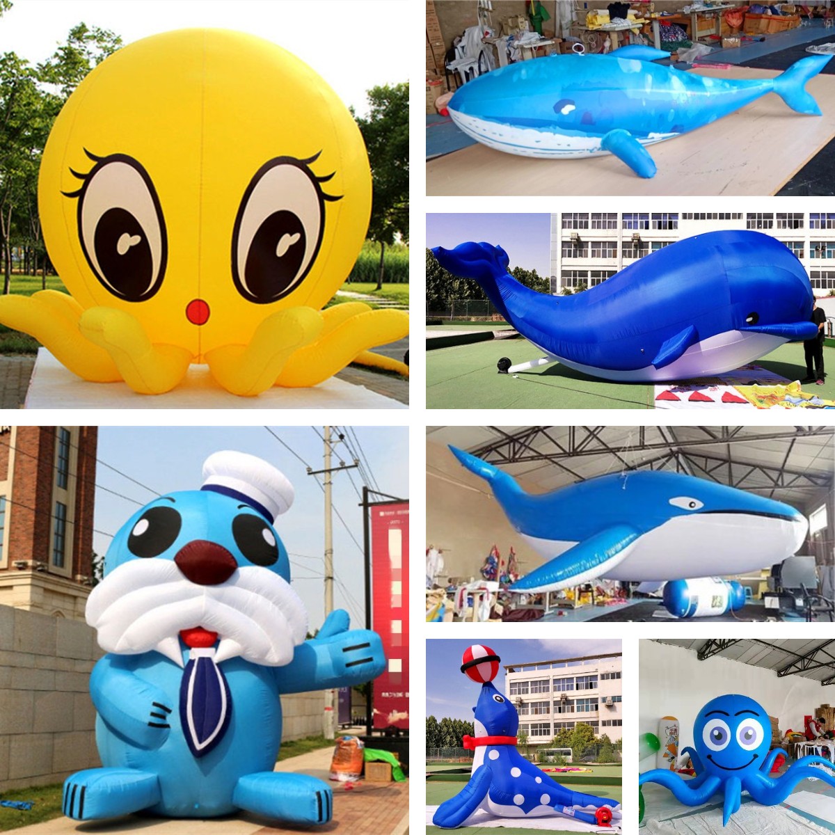 Custom Inflatable Gas Mold Whale Porpoise Luminous Shark Octopus Seal Marine Gallery Mall Decoration Suspended Cartoon-Taobao