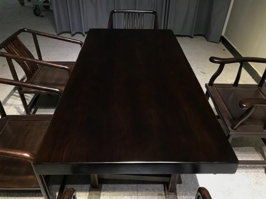 Red Wood Tea Table Tea Table Yellow Red Flowers Pear Black Sandalwood Large Board Meeting Table Painting Case Boss Table Tea Table Chair Combination