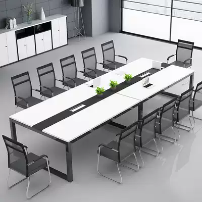 Office meeting table Long table Simple modern splicing long table Small meeting room negotiation reception table and chair combination