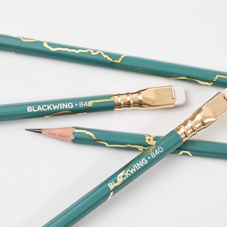 Japan System of the Delta America Palomino Blackwing 840 Gold Coast Qualifies Wooden Pole Pencil Example