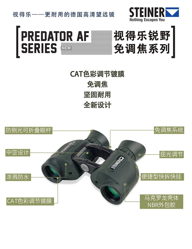 Kính viễn vọng công suất cao độ phân giải cao STINTER của Đức Ruiye 2046 10x42 nông lâm nghiệp thợ săn ong ống nhòm cao cấp ống nhòm nhìn đêm