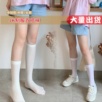 Socks womens stockings Summer Japanese JK womens socks Summer thin socks Black long tube velvet calf socks
